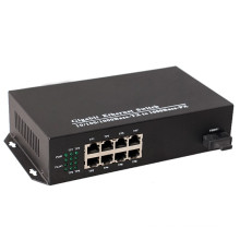 8-puerto de fibra óptica conmutador gigabit ethernet conmutador fibra dual sc fc st conector de fibra para la opción
